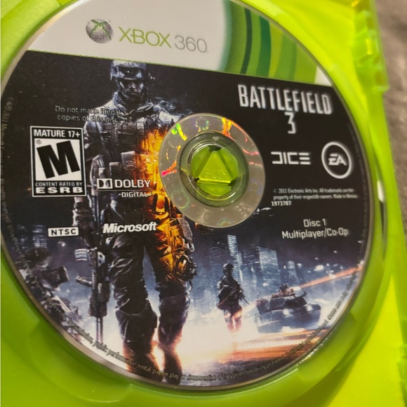 XBOX 360 Battlefield 3 for Xbox 360 by - Green Case. With Manual - Picture 5 of 7
